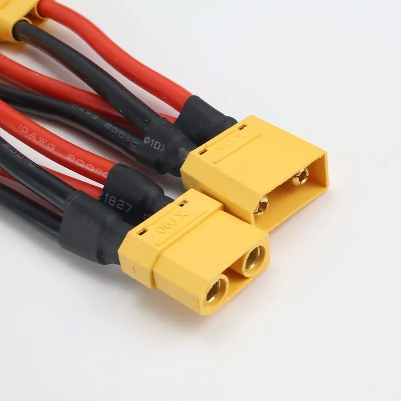 XT90 3-Way Y Splitter Parallel Battery Connector Male/Female Cable Dual Extension 10AWG Silicone Wire for Battery Charger Motor