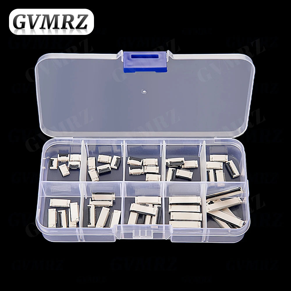 50PCS 0.5mm Pitch Flip Type Under Clamshell Socket FPC FFC Flat Cable Connector 6P 8P 10P 12P 14P 16P 20P 24P 30P 40P Kits
