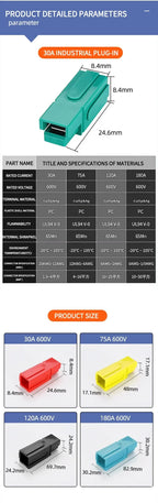 10/20/100Pcs 30A 600V For  Single Pole Plug Marine Power Connector Terminal Electric Power Vehicles Photovoltaic Systems