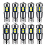 2x W5W T10 LED CANBUS No Error 5W5 12V 10W 950Lm Super Bright Car Interior Side Light 194 3030 SMD Auto Bulb White Amber Red