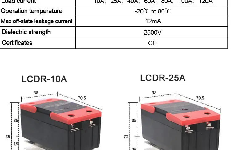 LCTC Solid State Relay 10A25A40A60A80A100A120A DIN Installation DC to AC AC to AC DC to DC Single-phase SSR With Radiator