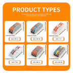 10/50Pcs Mini Fast Wiring Cable Connectors Lever 28-12 AWG Universal Lever Wire Nut Electrical Connectors Push-in Home Terminal