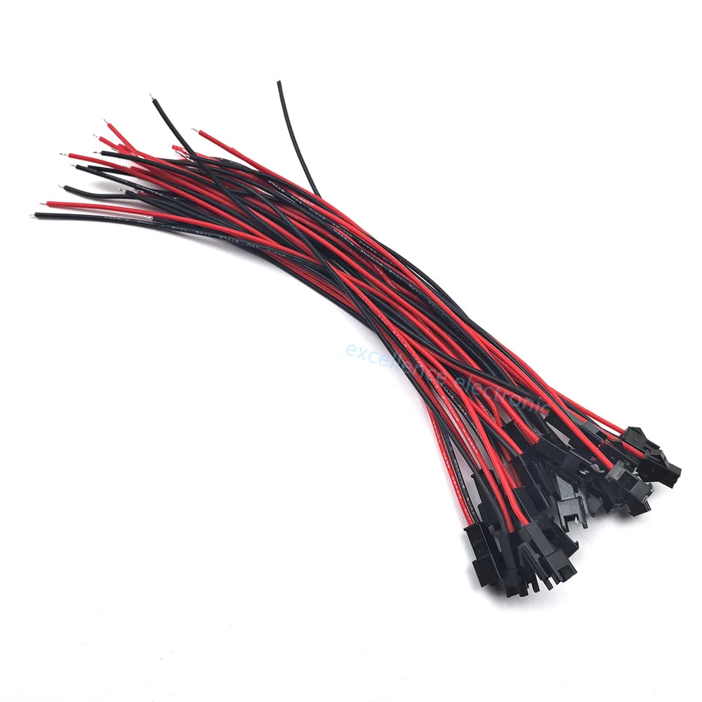 5/10Pairs 2pin SM JST 20cm 22AWG Silicone Cable Female/Male Connectors for Led Strip RGB 5050 3528 WS2801 APA02 WS2815 WS2813
