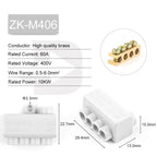 High Power 60A/80A/100A 400V/1000V 1.0-16mm2 No disconnection Wire Connector Cable Splicing Wiring Terminal Block Junction Box