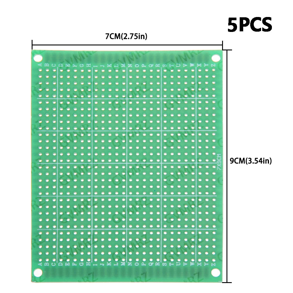 Single Sided Green PCB Prototype Board Universal Through Hole Perfboard for DIY Electronic Projects 6X8cm/7X9cm/3X7cm