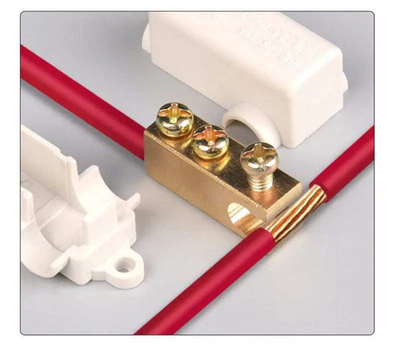 T‑Type Wire Connector ZK Terminal Splitter I-type Brass Clamp Electrical Wire Junction Box for Household Lighting Socket Wiring