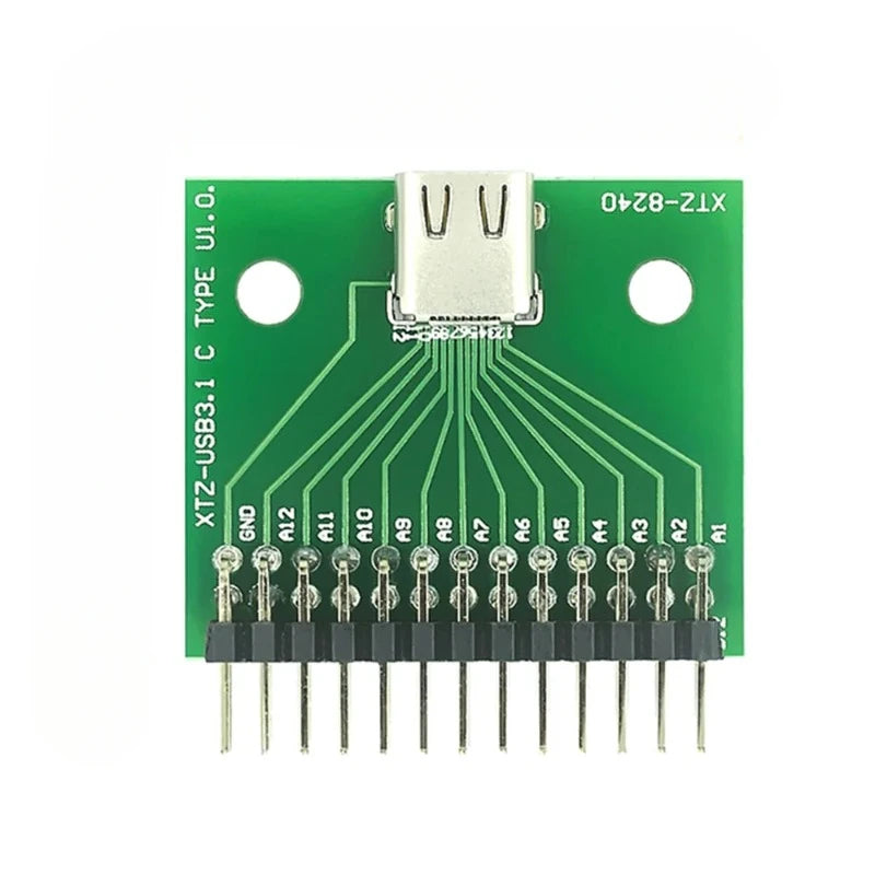 USB 3.1 Cable Test Board 24PIN Type-C Type C Female Plug Jack To DIP Adapter Connector Welded PCB Converter Pin Board