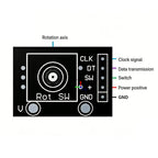 KY-040 360 Degrees EC11 Rotary Encoder Module Brick Sensor Switch Development Board for Arduino With Pins Knob Cap DIY 5V