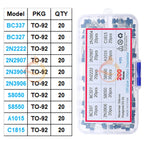 TO-92 TO-92L TO-126 TO-220 Series Mosfet Triode Thyristor PNP NPN Transistor Assortment Kit Box