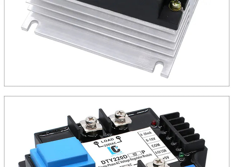 LCTC SSR 0-10V 4-20MA 0-5V Potentiometer Control Single Phase AC Voltage Regulator Relay With Heat Sink DTY Module 220V 380V