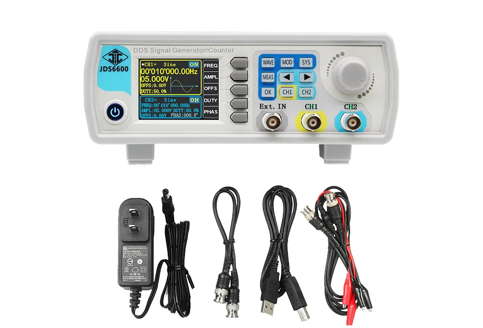 JUNTEK JDS6600 series 15MHz-60MHz DDS function signal generator CNC dual-channel frequency counter Arbitrary waveform generator