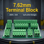 10PCS Screw PCB Terminals KF7620 7.62mm Pitch 2P/3Pin Stackable Green Connector