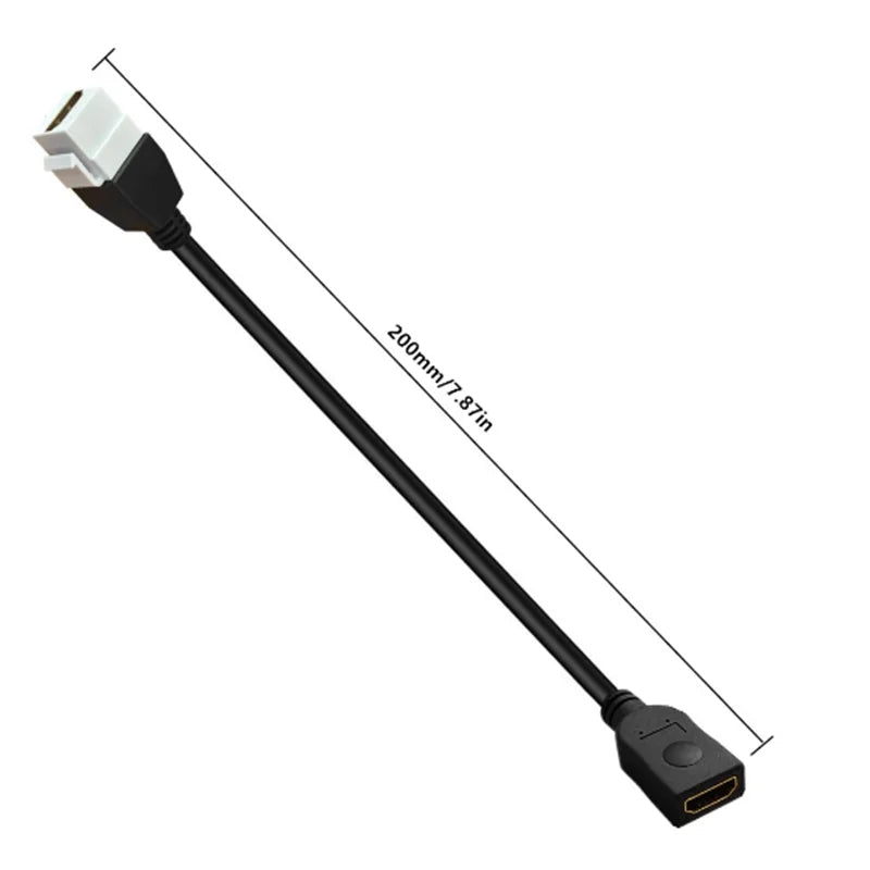 0.2m 4K 8K HDMI Compatible Female to Female Keystone Wall Plug-in Card Buckle Direct insertion Panel Connection Cable