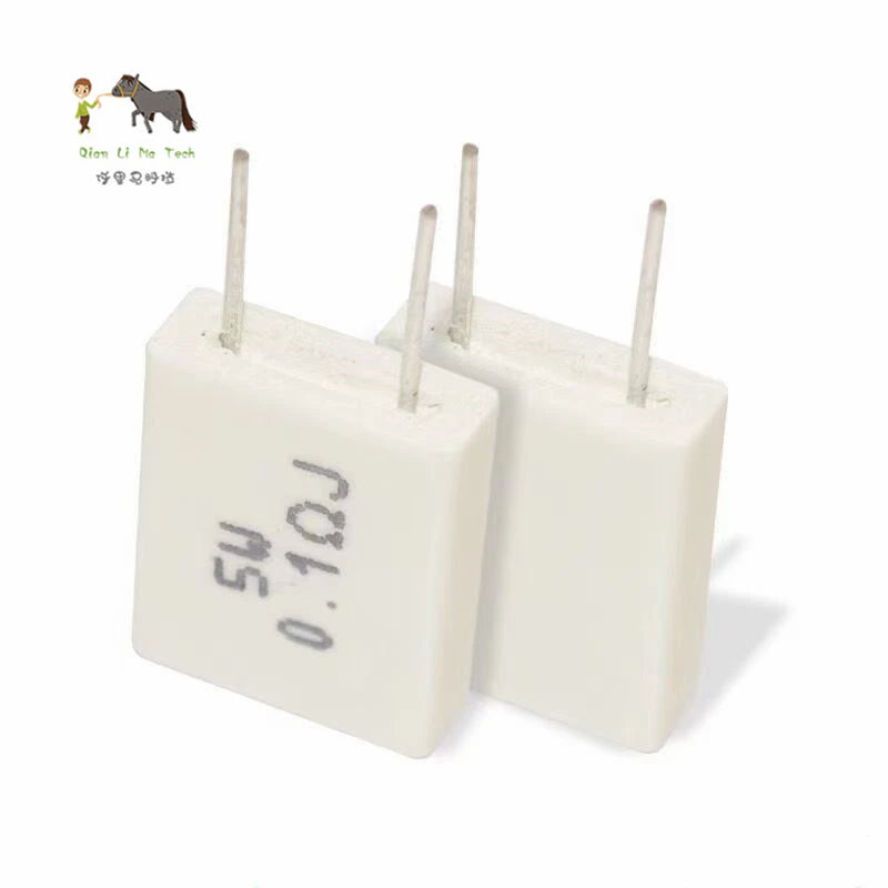 10pcs BPR56 5W Non-inductive Cement Resistor 0.01R 0.02R 0.05R 0.1R 0.15R 0.2R 0.22R 0.25R 0.3R 0.33R 0.5R 0.56R 1R 2R 10R ohm