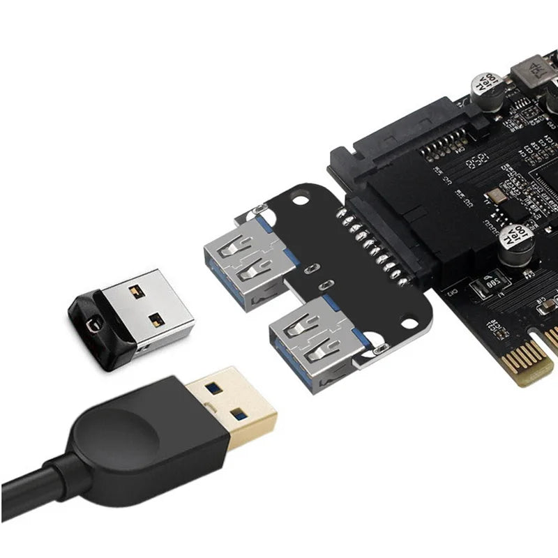 USB3.0 3.1 to USB A Socket Converter for Desktop Computer Motherboard Header 19PIN 20PIN to Dual USB Dual USB A Female Adapter