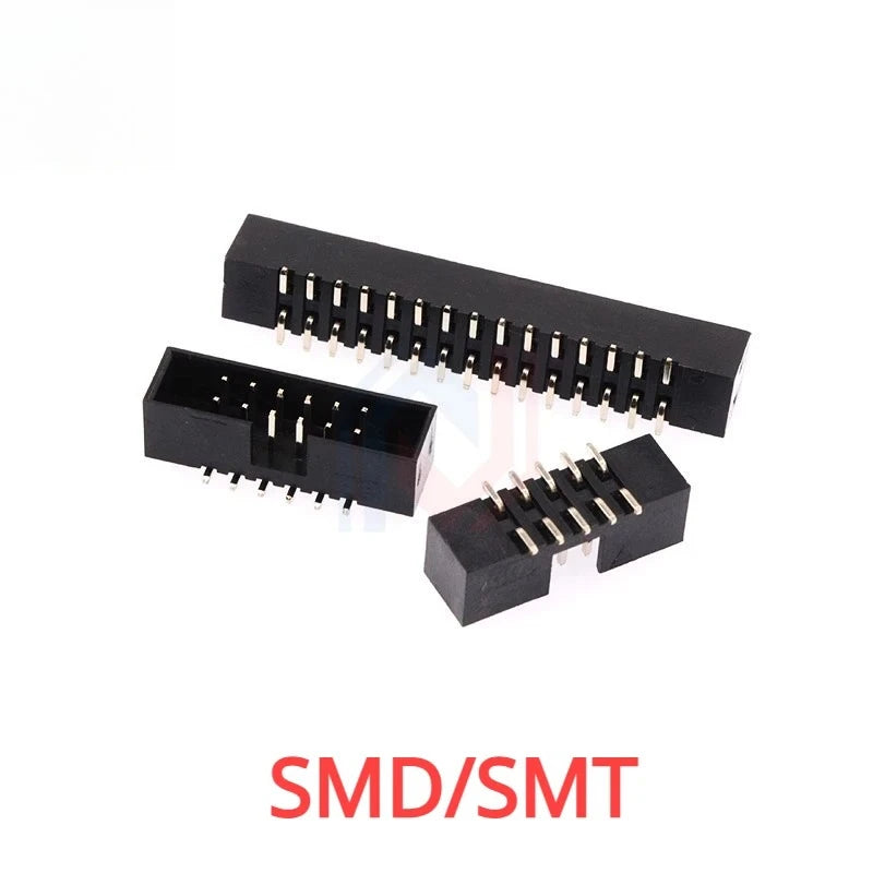 10Pcs Pitch 1.27mm 2.0mm 2.54mm Male Socket Straight IDC Box Headers PCB Connector Double Row DC3 Header DIP 6/10/20/26/34/40Pin