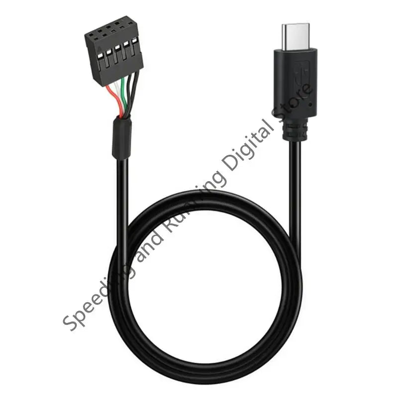 90-degree 9-pin USB Motherboard Internal Header to USB2.0 Type C to 9-Pin Adapter Cable for Computer Desktop Cable