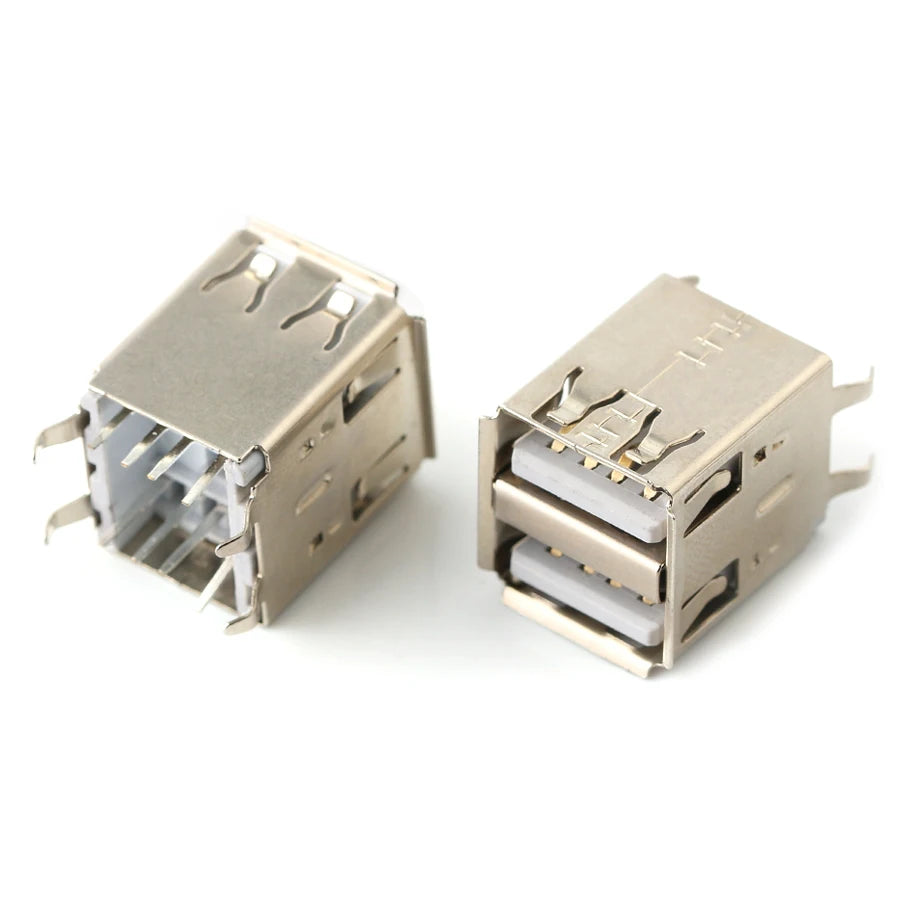 10PCS USB Interface Double-Layer USB Socket Type A Standard Port Male and Female Solder Socket DIP Straight Bent Pin PCB Socket