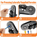 WOZOBUY Hexagonal Self-Adjustable Ratchet,Ferrule Crimping Tool Kit, Crimper Kit with 400/800/1200/1800/1900pcs Wire Terminals