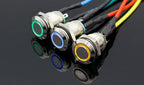 1PC 12MM with LED 3V 5V 12V 24V 220V Metal Button Switch Momentary push button auto reset waterproof illuminated