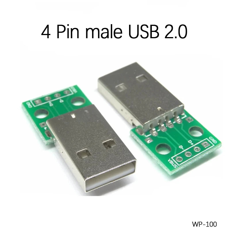 2Pcs DIY USB Mini USB 2.0 Male Female USB With Test Board Connector 4/5/9 Pin USB 3.0 With PCB Converter Adapter Breakout Board
