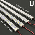 1-10 PCS LED Rigid Strip DC12V 50CM 20 Inch SMD5730 36LEDs U/V-Shaped Flat LED Aluminum Channel Rigid Strip for Indoor Lighting