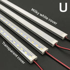 1-10 PCS LED Rigid Strip DC12V 50CM 20 Inch SMD5730 36LEDs U/V-Shaped Flat LED Aluminum Channel Rigid Strip for Indoor Lighting