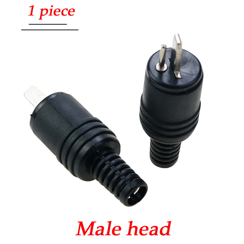 2PCS 2 Pin Black DIN Plug Speaker and HiFi Connector Screw Terminals Connector Power Audio Lamp Signal Plug Adapters
