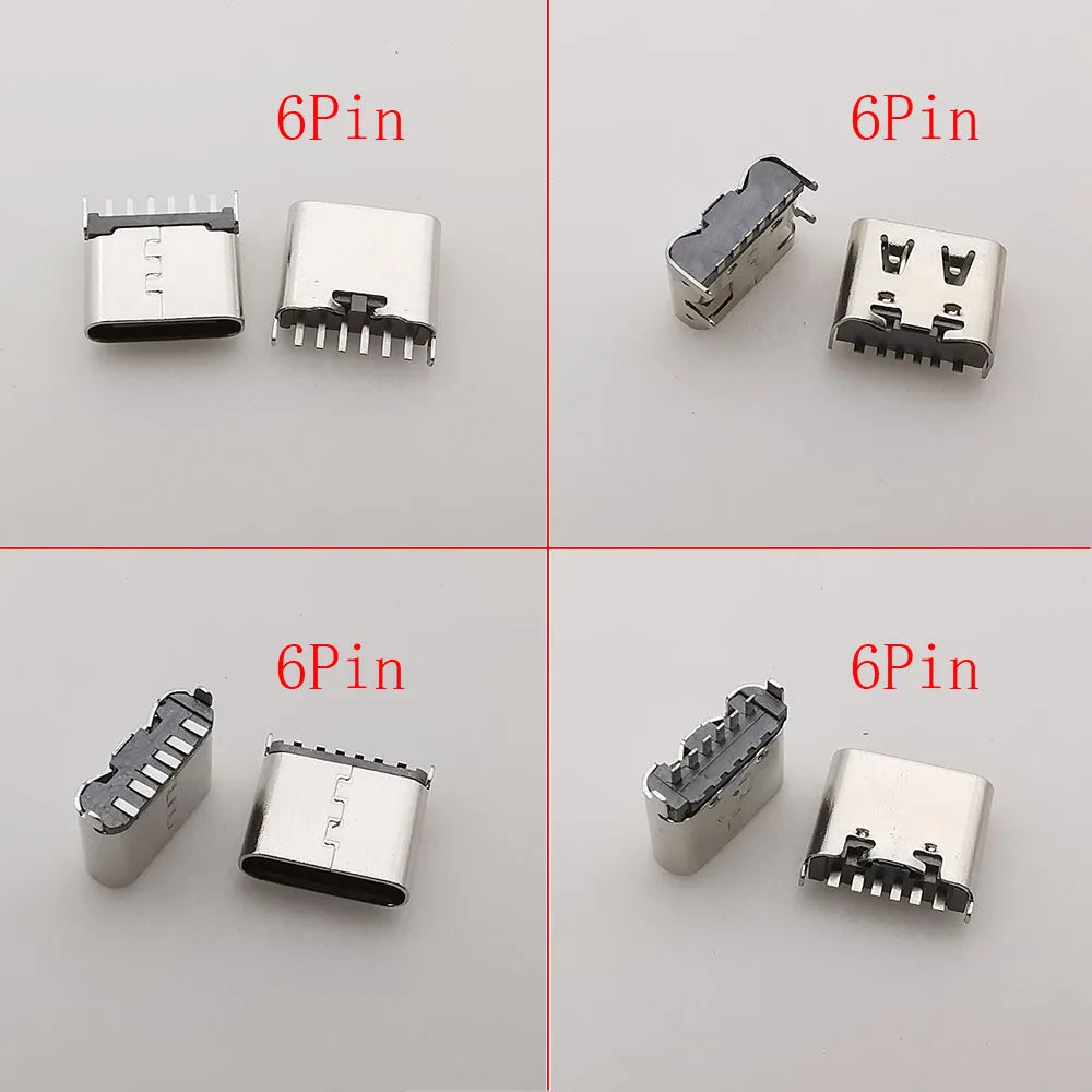 15Models/Box Type C USB-C JACK Charging Dock Connectors Mix 6Pin and 16Pin Type-C Female SMD DIP PCB Soldering DIY Repair Socket