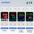 GTRIC Voltage Protection Relay Din Rail Over Under Voltage Protector 230VAC 40A 63A Adjustable Voltage Current Protection Device