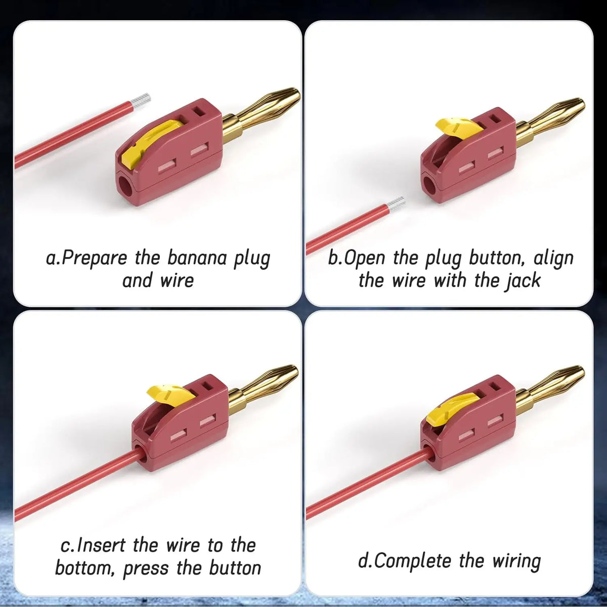 1/4/10PCS Speaker Banana Plugs 4mm Gold Plated Screw Type Bannana Plugs for Speaker Wire Cable Connectors Audio Video Receiver