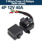 4/5P Relay Box with 12V/24V Auto Car Truck 3-Way Fuse Holder ATO Circuit 3 Blade Fuses for Car Boat Products