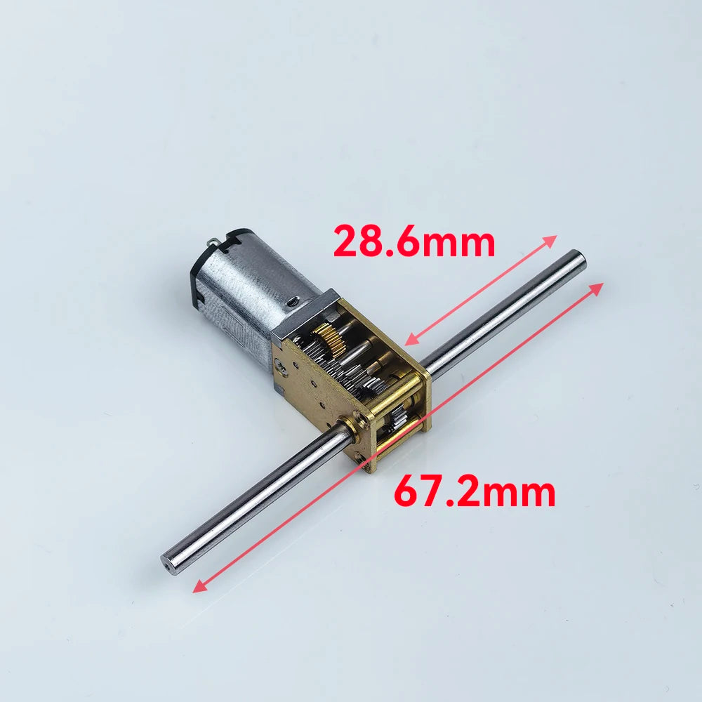DC 12V Micro N20 worm Full Metal Gear Motor 28.6mm long dual shaft DIY Model Train Toy Car