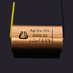 1pcs Copper foil Oil-Impregnated Silver Pin Polar Capacitor HIFI Audio DIY Grinding Mill Frequency Division Coupling MKP