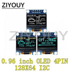 1PCS 0.96 OLED Display Screen Module I2C IIC 128x64 SS-D-1306 3.3V-5V Blue/blue Yellow/White for Arduino ESP32 ESP8266