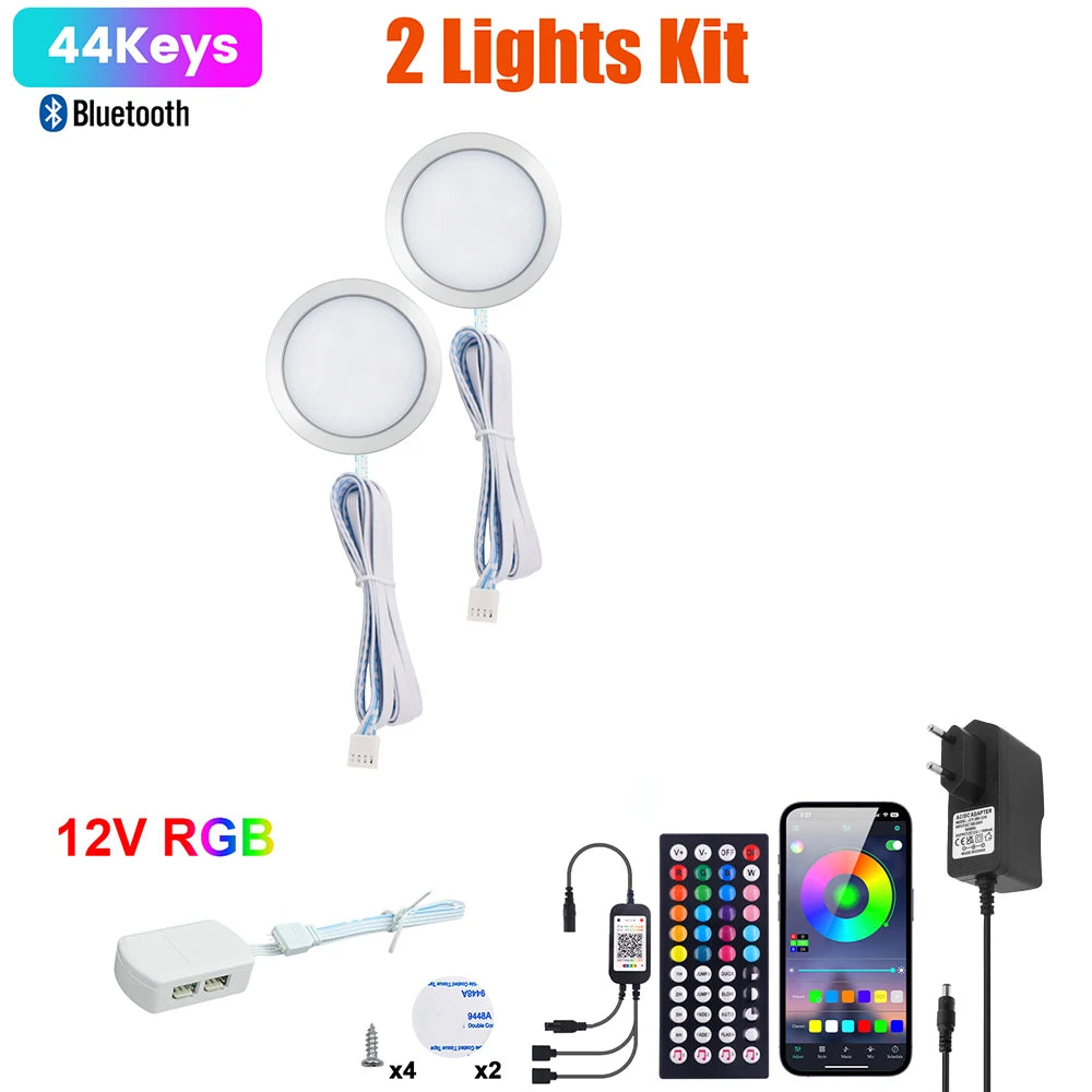 1 2 3 5 6 8 Lihgts RGB LED Cabinet Light 12V WiFi Bluetooth 24Key 44Key Remote Control Power Kit for Kitchen Wardrobe Lighting