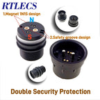 Waterproof Magnetic Circular Connector 18A 24V Male Female 4+2 Pin DC Power Charger Military-grade 12AWG Wire Threaded Gold Plat