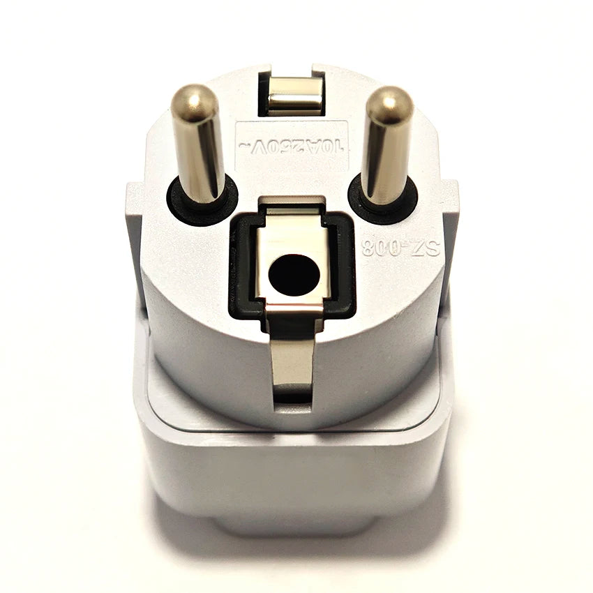 Universal EU Plug Adapter International AU UK US To Euro Travel Conversion Adapter Electrical Converter Power Socket Grey