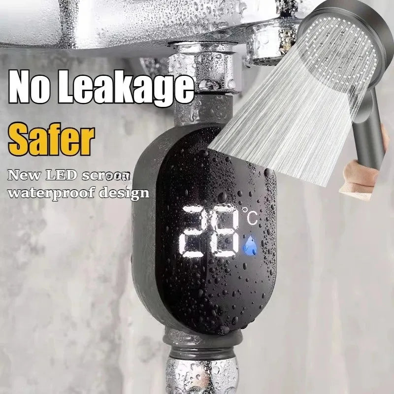 Bathroom Thermometer LED Display 0℃~99℃ Water Temperature Meter Shower Head Thermometer Accurate Digital Measurement Tool