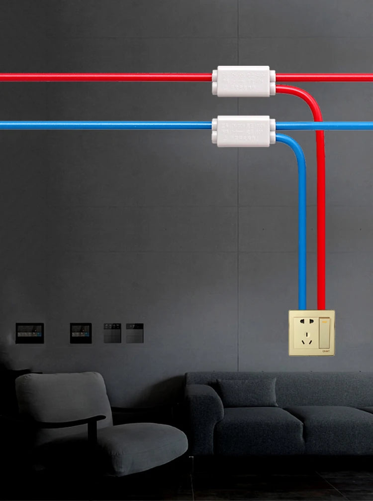 Parallel Wire Splitter Without Cutting, High-Power T-Type Main Branch Terminal Block, 1-In 2-Out for 1.5-6-10-16mm² Cables