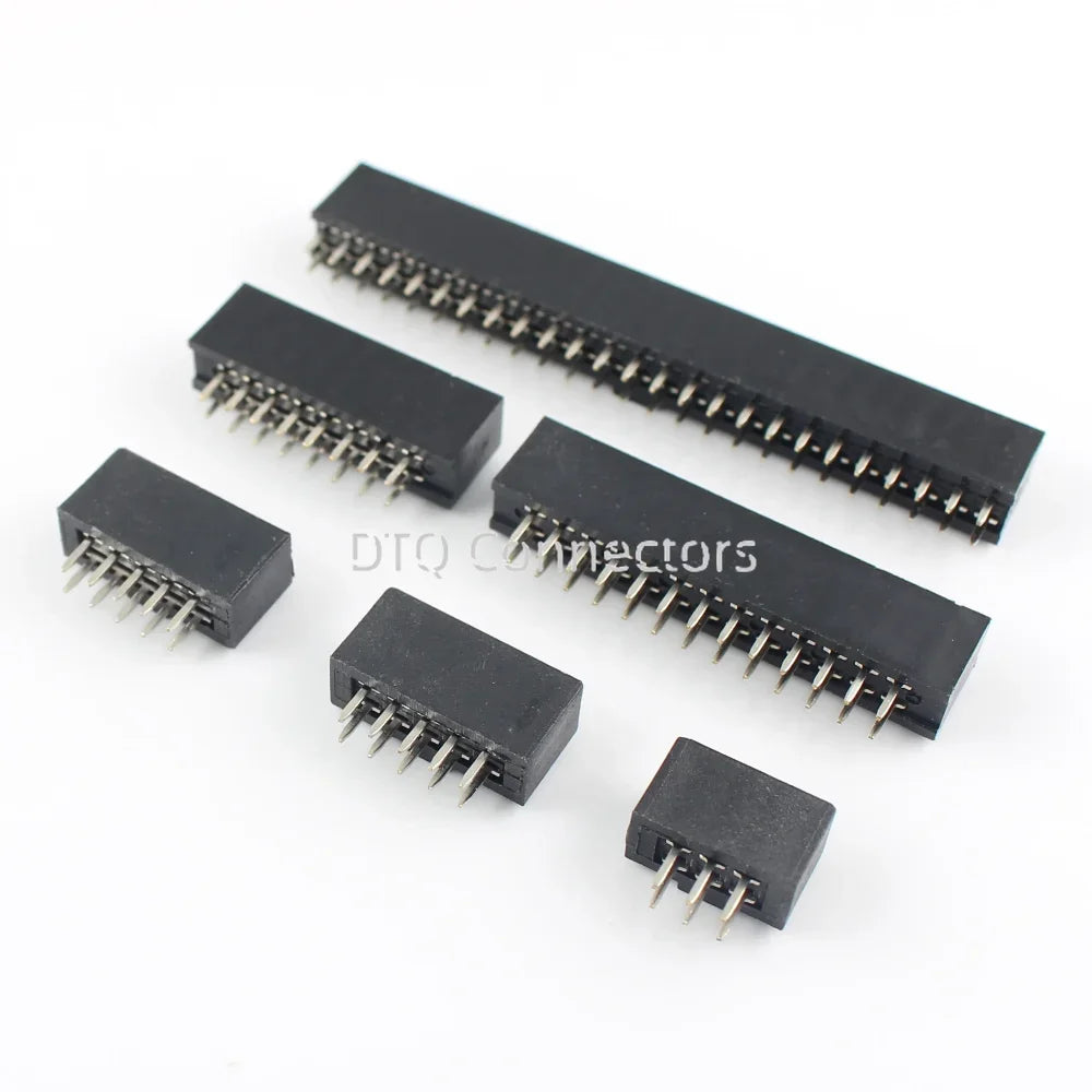 10pcs 2.54mm Pitch Female Header Strip 6/10/14/16/20/26/34/40/50 Pin Dual Straight DIP Polarizing Key Connector 6P 10P 40P 50P
