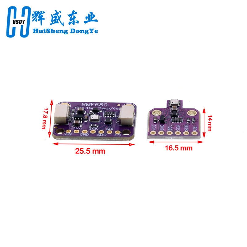 BME680 Temperature and Humidity Temperature Pressure High Altitude Sensor Module Digital 4 in 1 Sensor With Gas High Accuracy