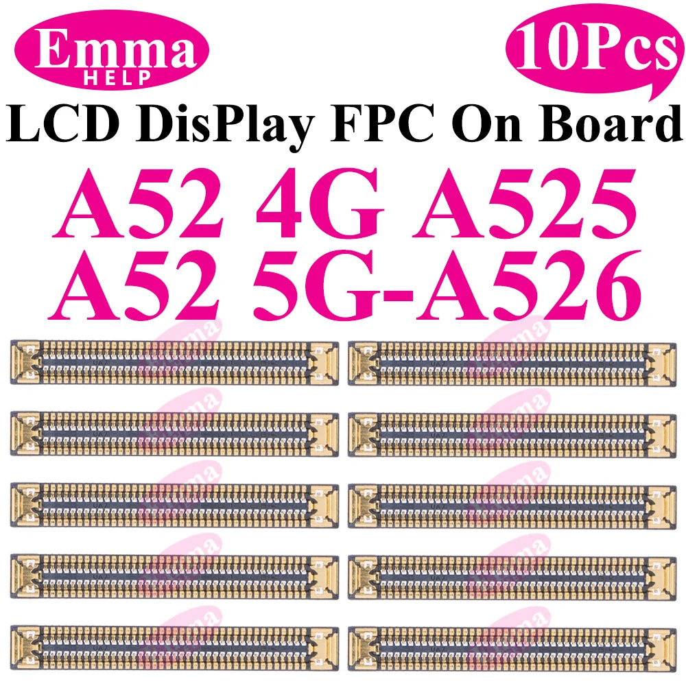 10pcs Original Screen Connector For Samsung A52S A53 A72 A33 A32 A23 A22 A13 A12S A03s A02s A42 LCD Display FPC On Board 78 Pin