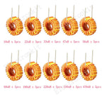 50pcs Toroid Core Inductor Wire Wind Wound kit Box 10uH 22uH 33uH 47uH 47uH 56uH 100uH 220uH 330uH 470uH