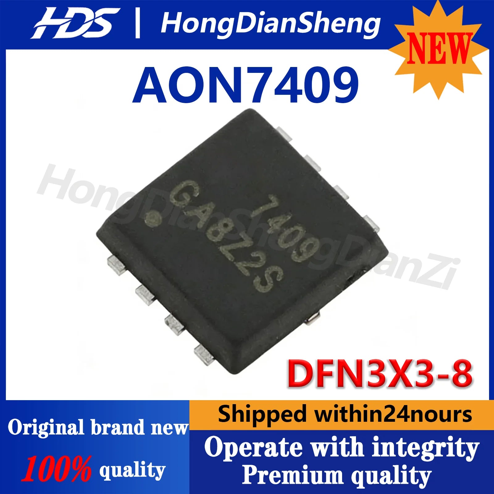 (10-100piece)100% Brand new original AON7409 SMD DFN3X3-8 marked 7409 single P-channel 30V 32A MOSFET