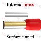 1000PCS Tubular Crimp Terminals Electrical Wire Cable Ferrules Connectors E0508 E7508 E1008 E1508 E2508 E4009 E6012 Ring Sleeve