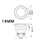 20pcs 16/19/22mm Momentary Reset Metal Push Button Waterproof Switch Screw Terminal Doorbell PC Power Switch Flat High Head 1NO