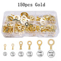 150/300/540pcs Boxed Terminal Block Wire Connector M3-M10 O-type Ground Lugs Terminal Cold-Pressed Copper Tab Wiring Nose