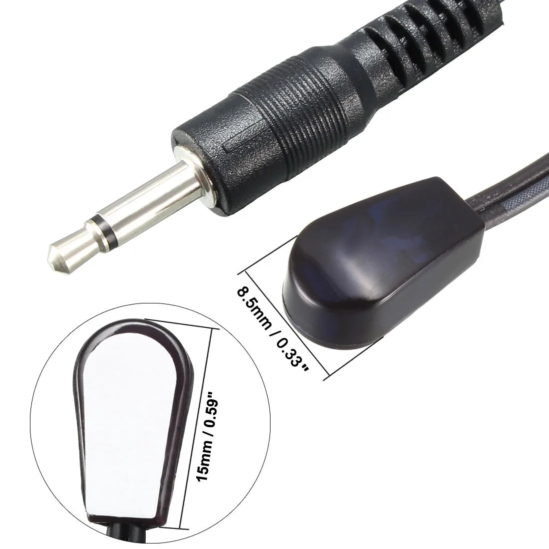Uxcell 2pcs IR Infrared Emitter Extension Cable 4.9ft Long 45 Degree Emission Angle 3.5mm Jack Single Red Head