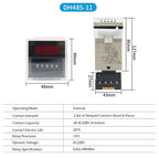 OMCH DH48S-S SPDT Timer Relay with Base DC12V/24V AC110V/220V Models DH48S-1Z/2Z DH48S-11 DH48S-S-2Z for Electrical Engineering